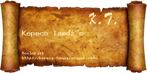 Kepecs Tamás névjegykártya